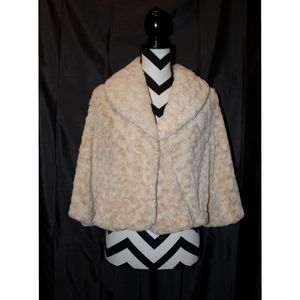 Solitaire by Ravi Khosla Cream Faux Fur Jacket